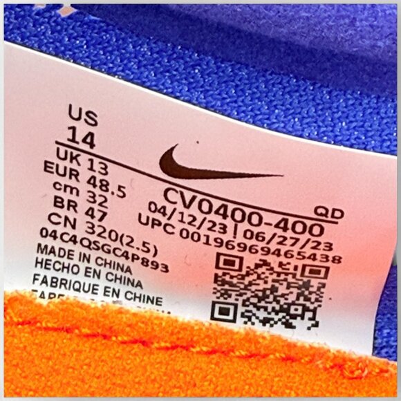 Nike ZoomX Dragonfly Racer Blue White Track Spikes Men’s Size 14 CV0400-400 NWOB - Picture 6 of 11